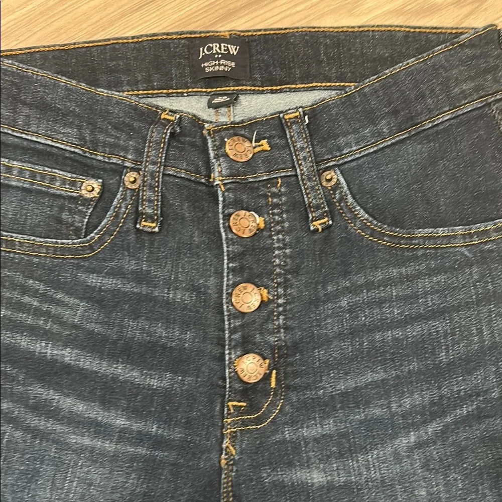J. Crew Blue Ankle Cropped Jeans with Raw Hem - Picture 2 of 7